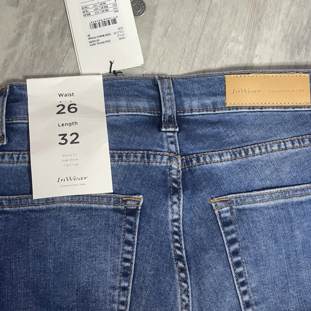 Inwear Jeans Womens Size 26 Blue‎ Skinny Leg Stretchy New Bag7